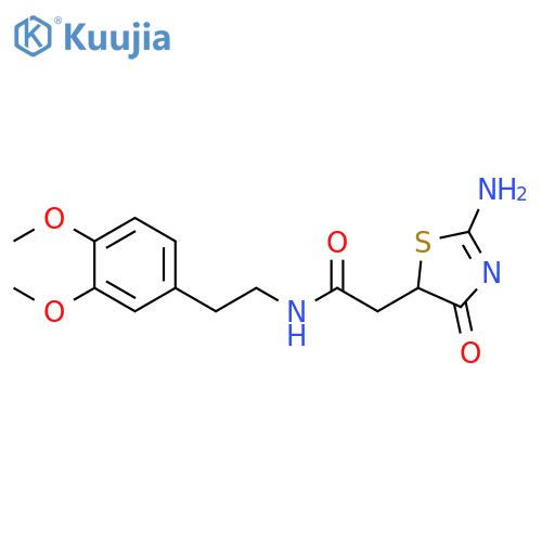 N-2-(3,4-dimethoxyphenyl)ethyl-2-(2-imino-4-oxo-1,3-thiazolidin-5-yl)acetamide structure