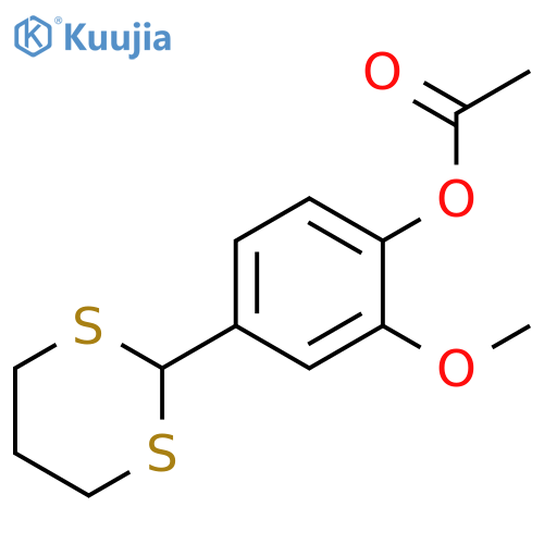 Phenol, 4-(1,3-dithian-2-yl)-2-methoxy-, acetate structure