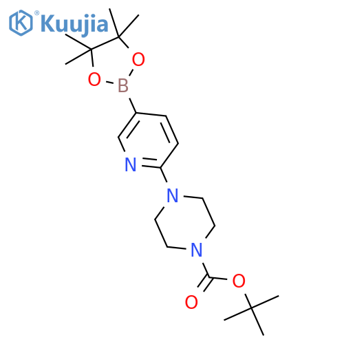 tert-butyl 4-[5-(tetramethyl-1,3,2-dioxaborolan-2-yl)pyridin-2-yl]piperazine-1-carboxylate structure