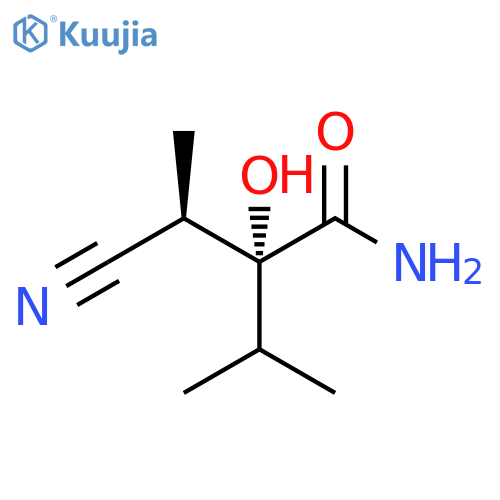 Butanamide, 2-[(1R)-1-cyanoethyl]-2-hydroxy-3-methyl-, (2R)- structure