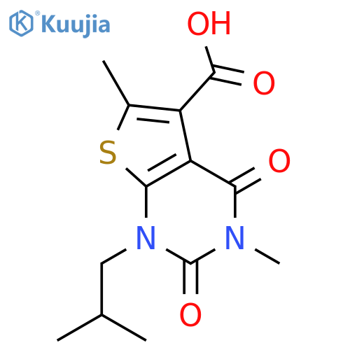 Thieno[2,3-d]pyrimidine-5-carboxylic acid,1,2,3,4-tetrahydro-3,6-dimethyl-1-(2-methylpropyl)-2,4-dioxo- structure