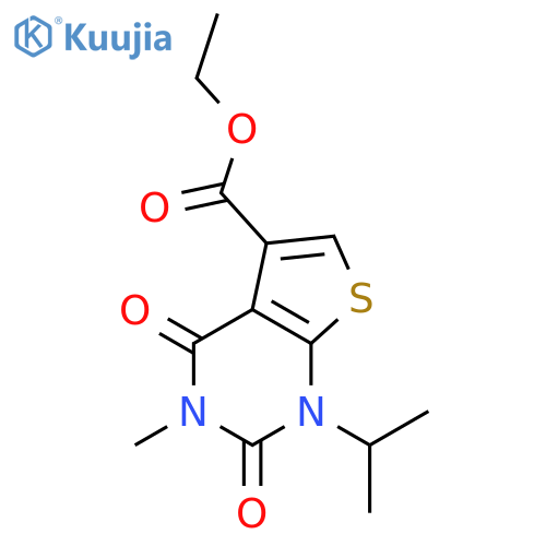Thieno[2,3-d]pyrimidine-5-carboxylic acid,1,2,3,4-tetrahydro-3-methyl-1-(1-methylethyl)-2,4-dioxo-, ethyl ester structure