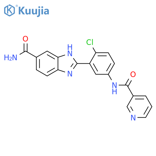 1H-Benzimidazole-5-carboxamide,2-[2-chloro-5-[(3-pyridinylcarbonyl)amino]phenyl]- structure