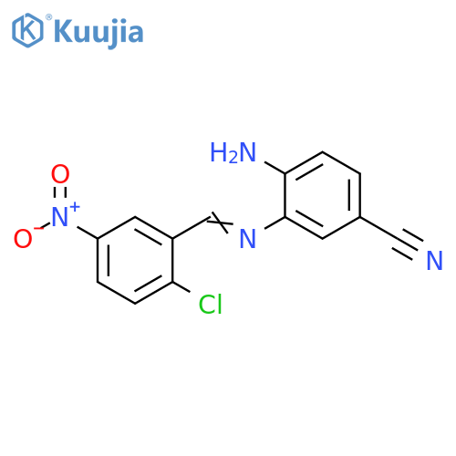 Benzonitrile, 4-amino-3-[[(2-chloro-5-nitrophenyl)methylene]amino]- structure