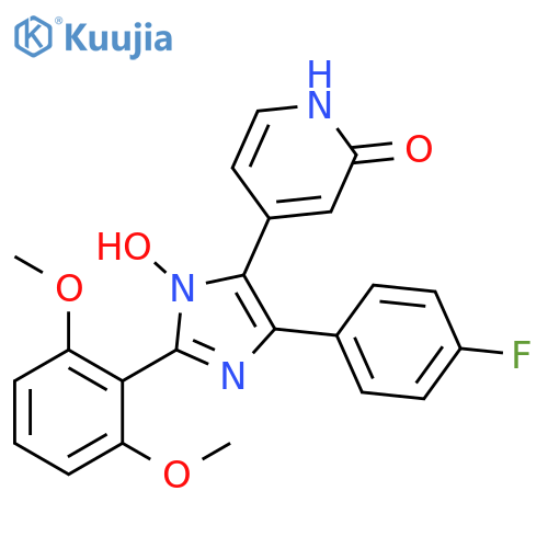 2(1H)-Pyridinone,4-[2-(2,6-dimethoxyphenyl)-4-(4-fluorophenyl)-1-hydroxy-1H-imidazol-5-yl]- structure