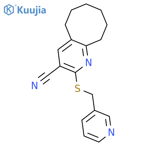 2-{[(pyridin-3-yl)methyl]sulfanyl}-5H,6H,7H,8H,9H,10H-cycloocta[b]pyridine-3-carbonitrile structure