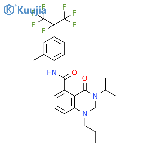 5-Quinazolinecarboxamide,1,2,3,4-tetrahydro-3-(1-methylethyl)-N-[2-methyl-4-[1,2,2,2-tetrafluoro-1-(trifluoromethyl)ethyl]phenyl]-4-oxo-1-propyl- structure