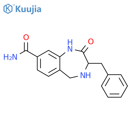1H-1,4-Benzodiazepine-8-carboxamide,2,3,4,5-tetrahydro-2-oxo-3-(phenylmethyl)- structure