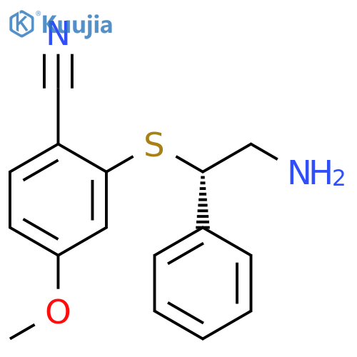 Benzonitrile, 2-[[(1S)-2-amino-1-phenylethyl]thio]-4-methoxy- structure