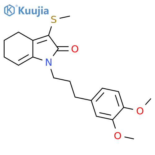 2H-Indol-2-one,1-[3-(3,4-dimethoxyphenyl)propyl]-1,4,5,6-tetrahydro-3-(methylthio)- structure