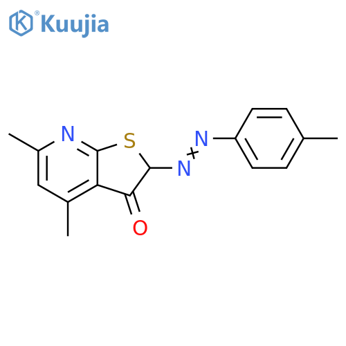 Thieno[2,3-b]pyridin-3(2H)-one, 4,6-dimethyl-2-[(4-methylphenyl)azo]- structure
