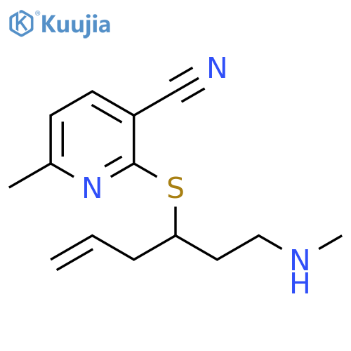 3-Pyridinecarbonitrile,6-methyl-2-[[1-[2-(methylamino)ethyl]-3-butenyl]thio]- structure