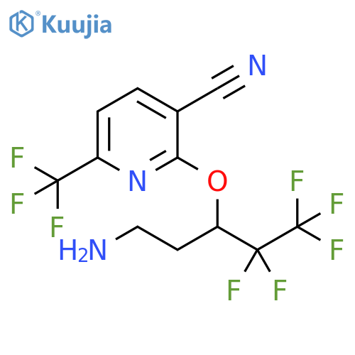 3-Pyridinecarbonitrile,2-[1-(2-aminoethyl)-2,2,3,3,3-pentafluoropropoxy]-6-(trifluoromethyl)- structure