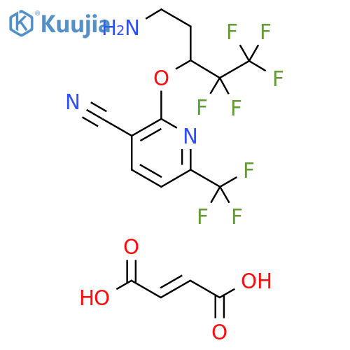 3-Pyridinecarbonitrile,2-[1-(2-aminoethyl)-2,2,3,3,3-pentafluoropropoxy]-6-(trifluoromethyl)-,(2E)-2-butenedioate structure