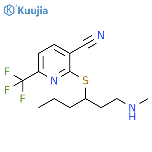 3-Pyridinecarbonitrile,2-[[1-[2-(methylamino)ethyl]butyl]thio]-6-(trifluoromethyl)- structure