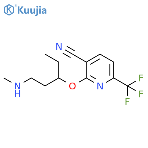 3-Pyridinecarbonitrile,2-[1-ethyl-3-(methylamino)propoxy]-6-(trifluoromethyl)- structure