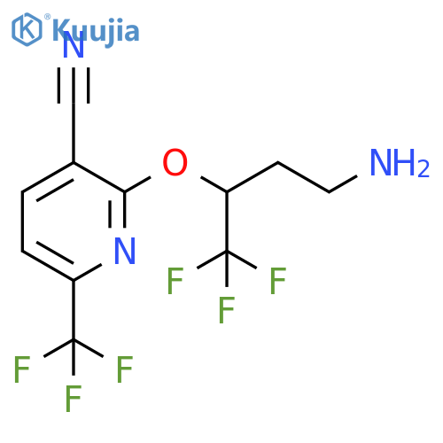 3-Pyridinecarbonitrile,2-[3-amino-1-(trifluoromethyl)propoxy]-6-(trifluoromethyl)- structure