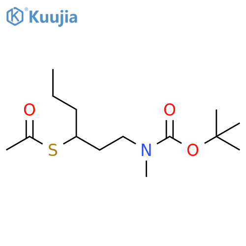 Ethanethioic acid,S-[1-[2-[[(1,1-dimethylethoxy)carbonyl]methylamino]ethyl]butyl] ester structure