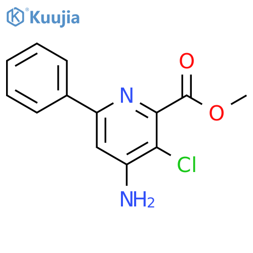 2-Pyridinecarboxylic acid, 4-amino-3-chloro-6-phenyl-, methyl ester structure