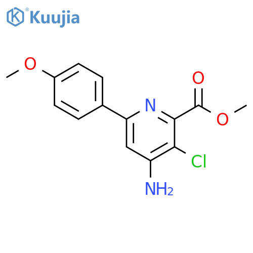 2-Pyridinecarboxylic acid, 4-amino-3-chloro-6-(4-methoxyphenyl)-,methyl ester structure