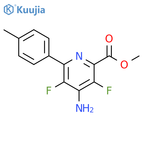 2-Pyridinecarboxylic acid, 4-amino-3,5-difluoro-6-(4-methylphenyl)-,methyl ester structure