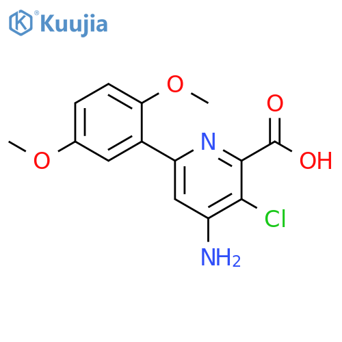 2-Pyridinecarboxylic acid, 4-amino-3-chloro-6-(2,5-dimethoxyphenyl)- structure