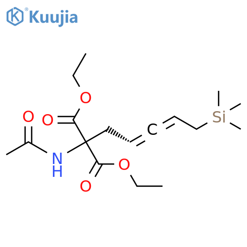 Propanedioic acid,(acetylamino)[(2R)-5-(trimethylsilyl)-2,3-pentadienyl]-, diethyl ester structure