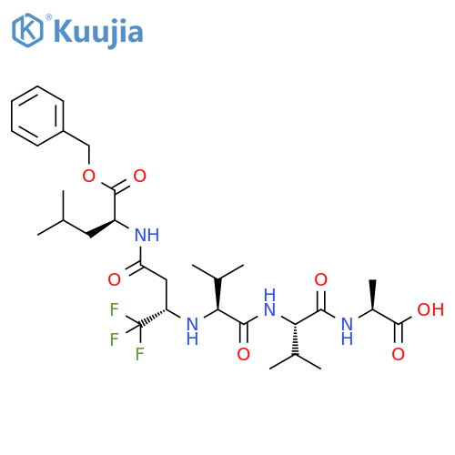 L-Alanine,N-[(1S)-3-[[(1S)-3-methyl-1-[(phenylmethoxy)carbonyl]butyl]amino]-3-oxo-1-(trifluoromethyl)propyl]-L-valyl-L-valyl- structure