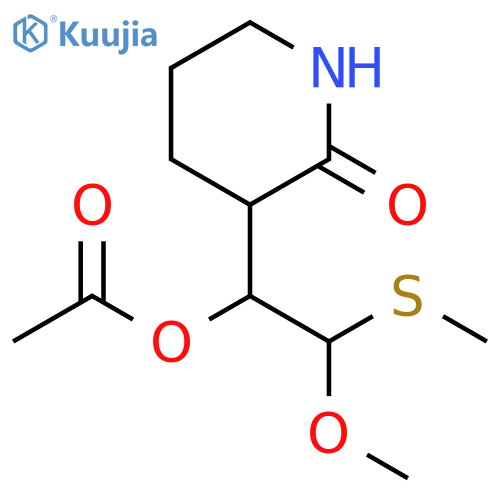 2-Piperidinone, 3-[1-(acetyloxy)-2-methoxy-2-(methylthio)ethyl]- structure
