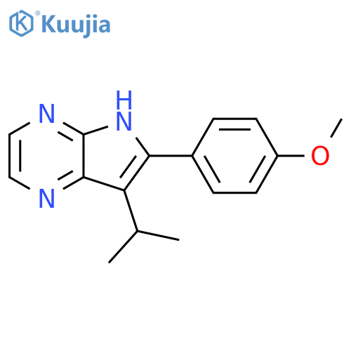 4H-Pyrrolo[2,3-b]pyrazine, 6-(4-methoxyphenyl)-7-(1-methylethyl)- structure