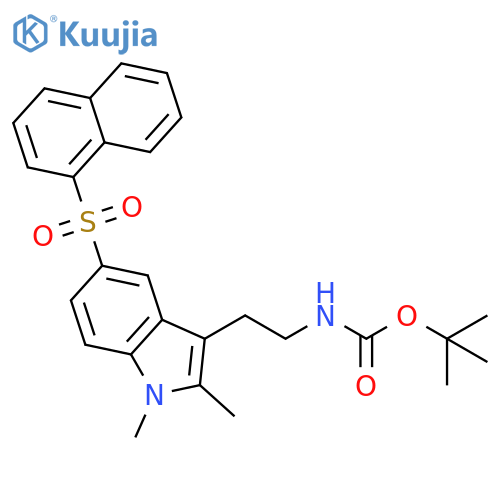 Carbamic acid,[2-[1,2-dimethyl-5-(1-naphthalenylsulfonyl)-1H-indol-3-yl]ethyl]-,1,1-dimethylethyl ester structure