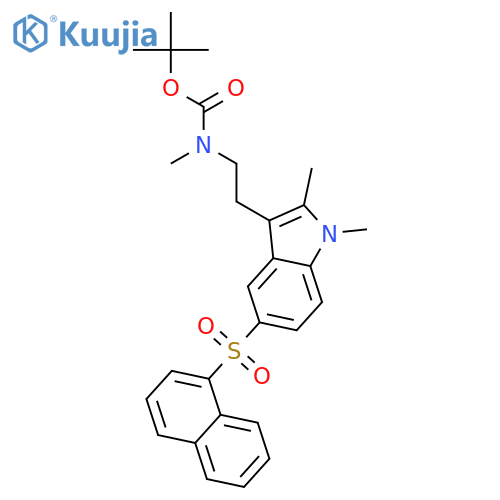 Carbamic acid,[2-[1,2-dimethyl-5-(1-naphthalenylsulfonyl)-1H-indol-3-yl]ethyl]methyl-,1,1-dimethylethyl ester structure