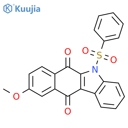 5H-Benzo[b]carbazole-6,11-dione, 9-methoxy-5-(phenylsulfonyl)- structure