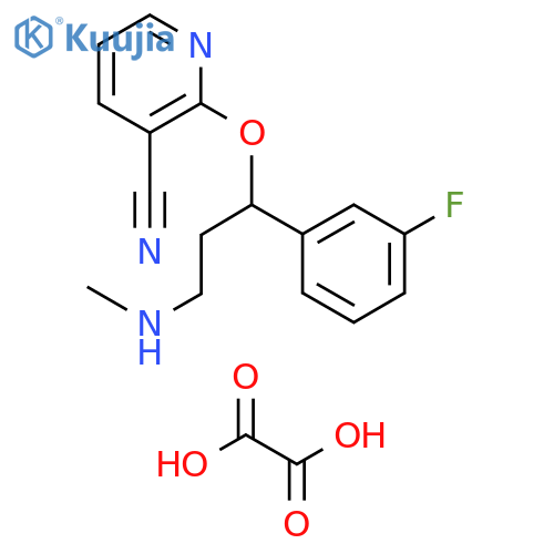 3-Pyridinecarbonitrile, 2-[1-(3-fluorophenyl)-3-(methylamino)propoxy]-,ethanedioate structure