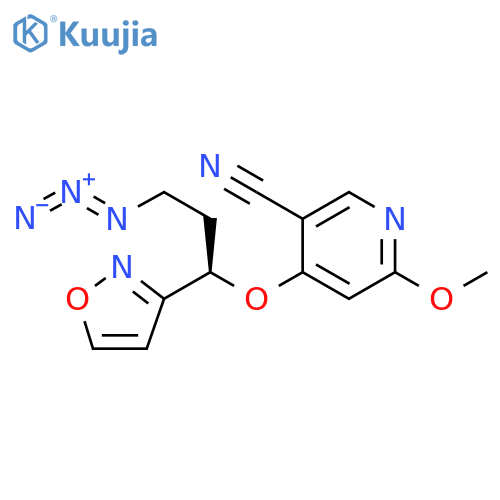 3-Pyridinecarbonitrile,4-[(1R)-3-azido-1-(3-isoxazolyl)propoxy]-6-methoxy- structure