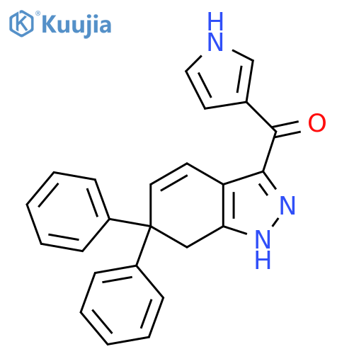 Methanone, (6,7-dihydro-6,6-diphenyl-1H-indazol-3-yl)-1H-pyrrol-3-yl- structure