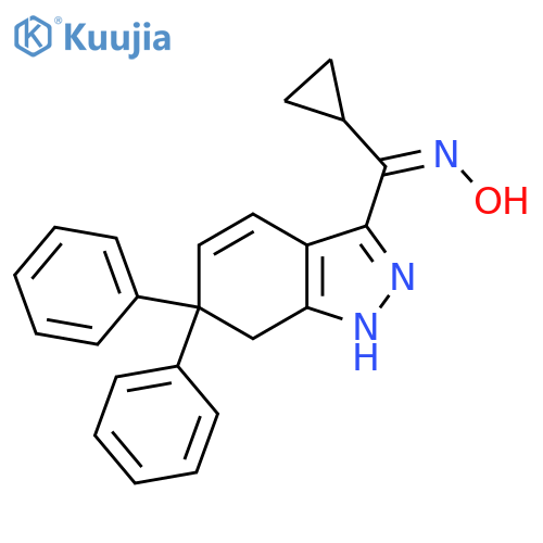 Methanone, cyclopropyl(6,7-dihydro-6,6-diphenyl-1H-indazol-3-yl)-,oxime, (1Z)- structure