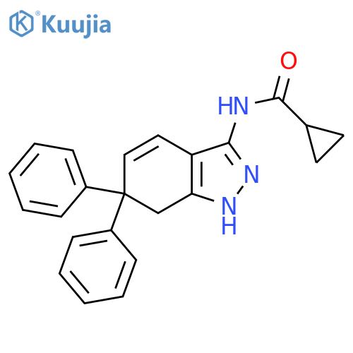 Cyclopropanecarboxamide,N-(6,7-dihydro-6,6-diphenyl-1H-indazol-3-yl)- structure