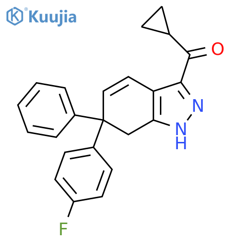 Methanone,cyclopropyl[6-(4-fluorophenyl)-6,7-dihydro-6-phenyl-1H-indazol-3-yl]- structure