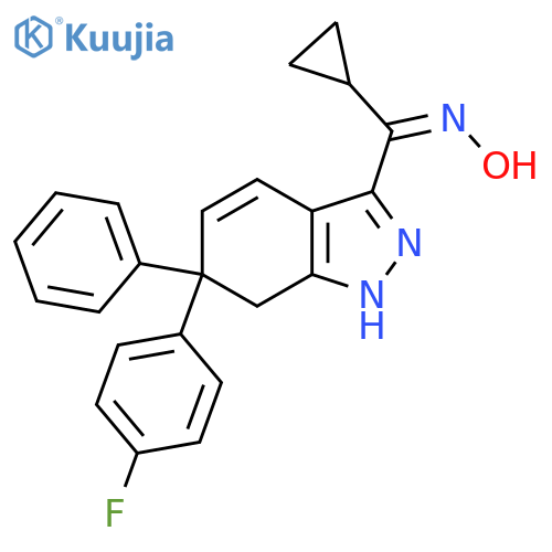 Methanone,cyclopropyl[6-(4-fluorophenyl)-6,7-dihydro-6-phenyl-1H-indazol-3-yl]-,oxime, (1Z)- structure