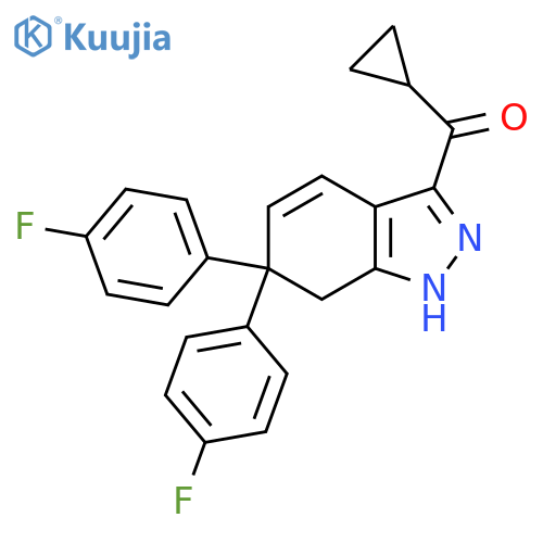 Methanone,[6,6-bis(4-fluorophenyl)-6,7-dihydro-1H-indazol-3-yl]cyclopropyl- structure