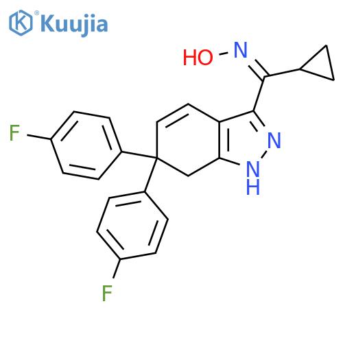Methanone,[6,6-bis(4-fluorophenyl)-6,7-dihydro-1H-indazol-3-yl]cyclopropyl-, oxime,(1Z)- structure