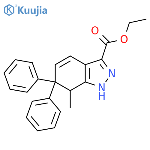 1H-Indazole-3-carboxylic acid, 6,7-dihydro-7-methyl-6,6-diphenyl-, ethylester structure