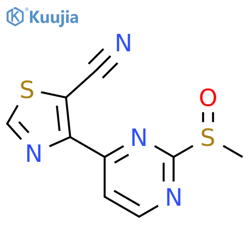 5-Thiazolecarbonitrile, 4-[2-(methylsulfinyl)-4-pyrimidinyl]- structure