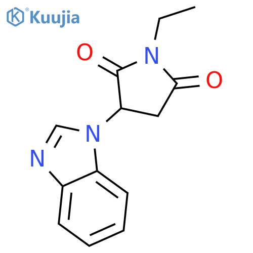 2,5-Pyrrolidinedione, 3-(1H-benzimidazol-1-yl)-1-ethyl- structure