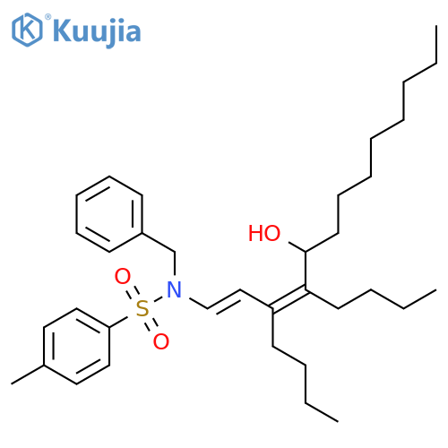 Benzenesulfonamide,N-[(1E,3Z)-3,4-dibutyl-5-hydroxy-1,3-tridecadienyl]-4-methyl-N-(phenylmethyl)- structure