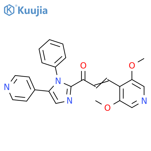 2-Propen-1-one,3-(3,5-dimethoxy-4-pyridinyl)-1-[1-phenyl-5-(4-pyridinyl)-1H-imidazol-2-yl]- structure