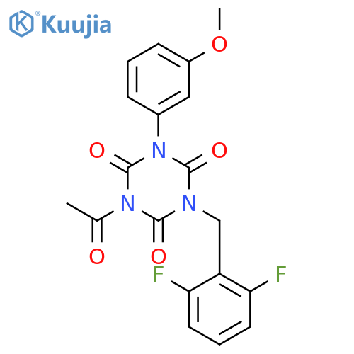 1,3,5-Triazine-2,4,6(1H,3H,5H)-trione,1-acetyl-3-[(2,6-difluorophenyl)methyl]-5-(3-methoxyphenyl)- structure