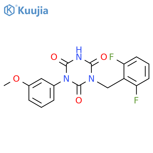 1,3,5-Triazine-2,4,6(1H,3H,5H)-trione,1-[(2,6-difluorophenyl)methyl]-3-(3-methoxyphenyl)- structure