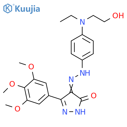 1H-Pyrazole-4,5-dione, 3-(3,4,5-trimethoxyphenyl)-,4-[[4-[ethyl(2-hydroxyethyl)amino]phenyl]hydrazone] structure